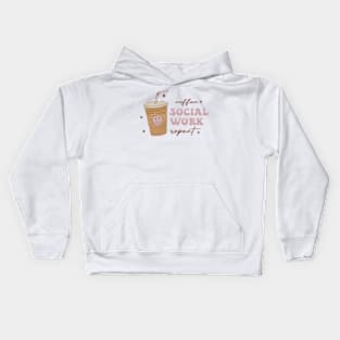 Coffee social work repeat Kids Hoodie